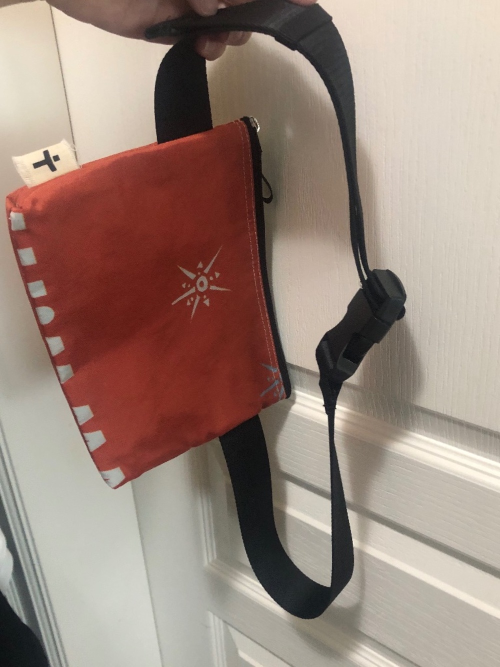 Canvas Orange Belt bag crossbody zip pocket recycled materials travel